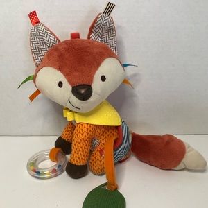 Skip Hop Red Fox Rattle Teether Tags Crinkle Stuffed Animal Plush